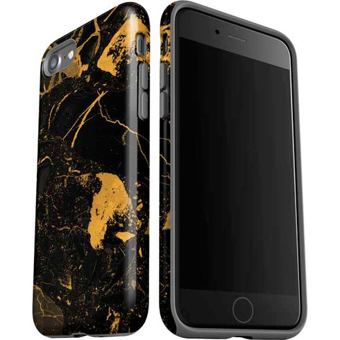 Black and Gold Scattered Marble iPhone SE (2nd & 3rd Gen) Pro Case
