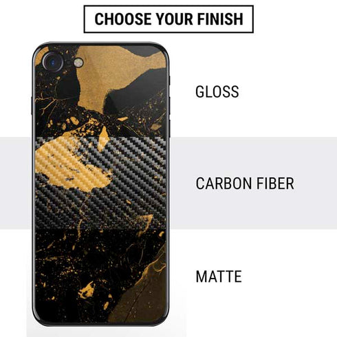 Black and Gold Scattered Marble iPhone SE (2nd & 3rd Gen) Skin