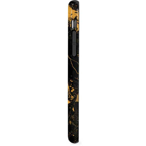 Black and Gold Scattered Marble iPhone XR Pro Case