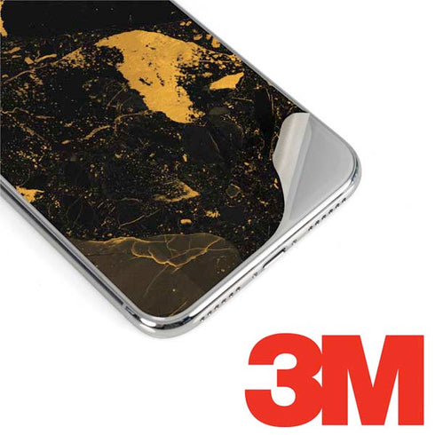 Black and Gold Scattered Marble iPhone XR Skin
