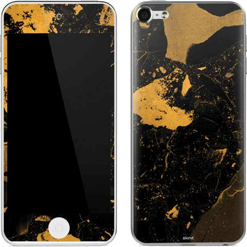 Black and Gold Scattered Marble Apple iPod Skin