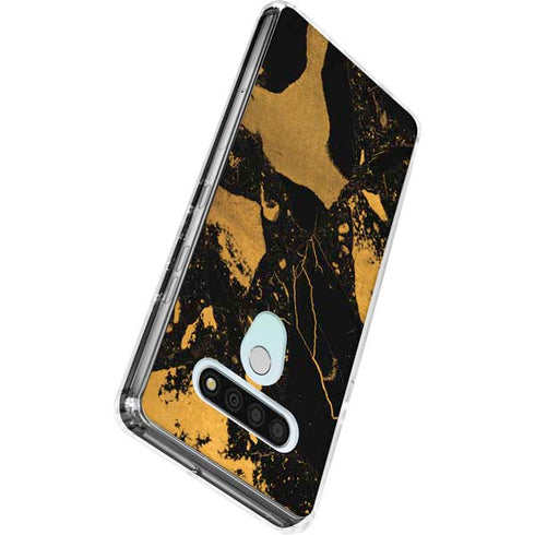 Black and Gold Scattered Marble LG Stylo 6 Clear Case