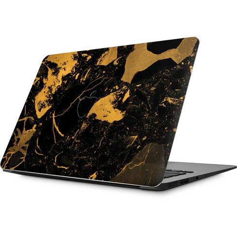 Black and Gold Scattered Marble Apple MacBook Skin