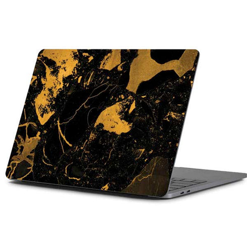 Black and Gold Scattered Marble Apple MacBook Pro 13-inch Skin