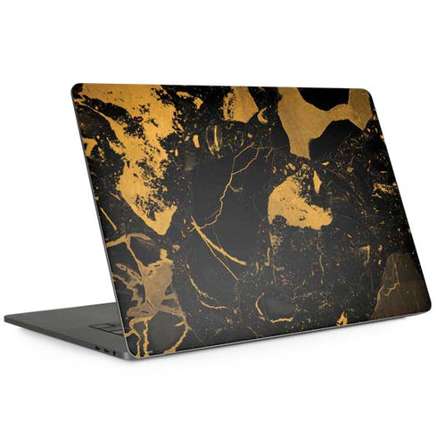 Black and Gold Scattered Marble Apple MacBook Pro 15-inch Skin