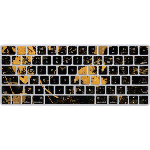 Black and Gold Scattered Marble Magic Keyboard Skin