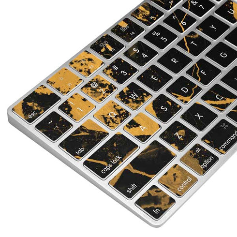 Black and Gold Scattered Marble Magic Keyboard Skin