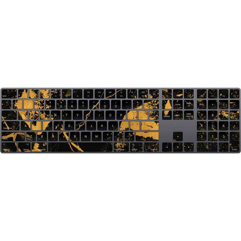 Black and Gold Scattered Marble Magic Keyboard with Numeric Keypad Skin