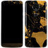 Black and Gold Scattered Marble Moto E5 Plus Skin