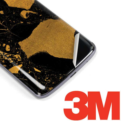 Black and Gold Scattered Marble Moto E5 Plus Skin
