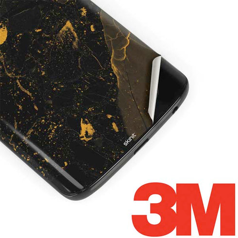 Black and Gold Scattered Marble Moto G6 Skin