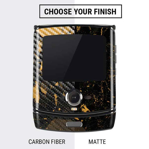 Black and Gold Scattered Marble Motorola RAZR Skin