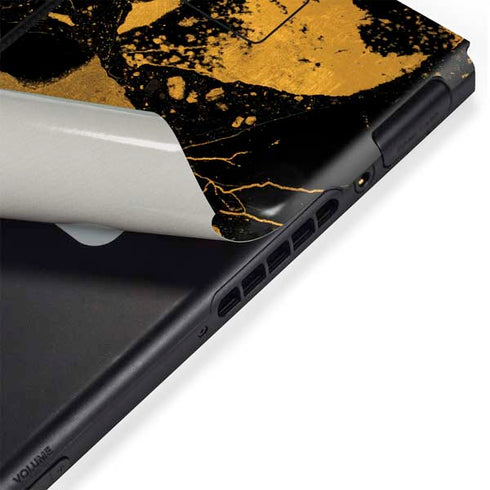 Black and Gold Scattered Marble Nintendo Switch Bundle Skin