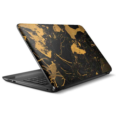 Black and Gold Scattered Marble HP Notebook Skin