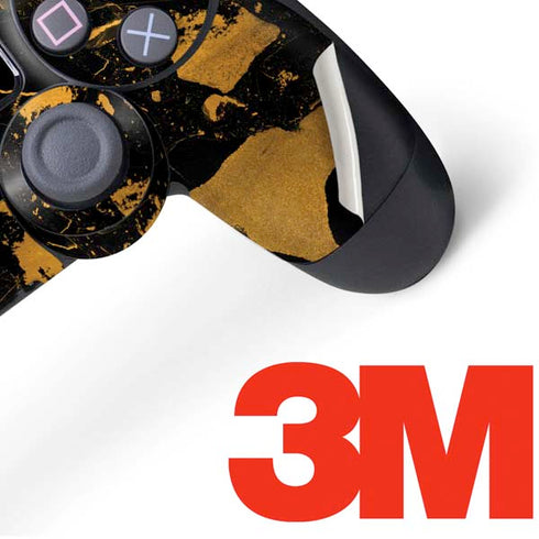 Black and Gold Scattered Marble PS4 Controller Skin