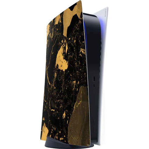 Black and Gold Scattered Marble PS5 Digital Edition Console Skin