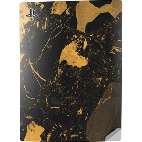 Black and Gold Scattered Marble PS5 Digital Edition Console Skin