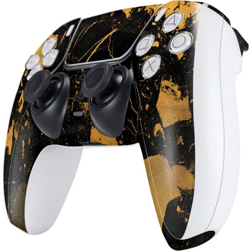 Black and Gold Scattered Marble PS5 Controller Skin