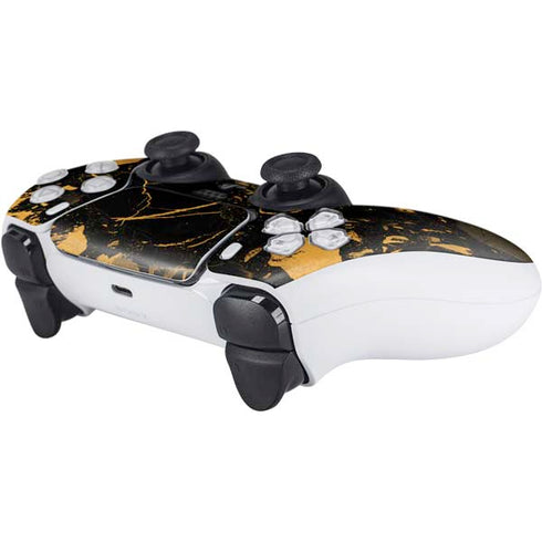 Black and Gold Scattered Marble PS5 Controller Skin
