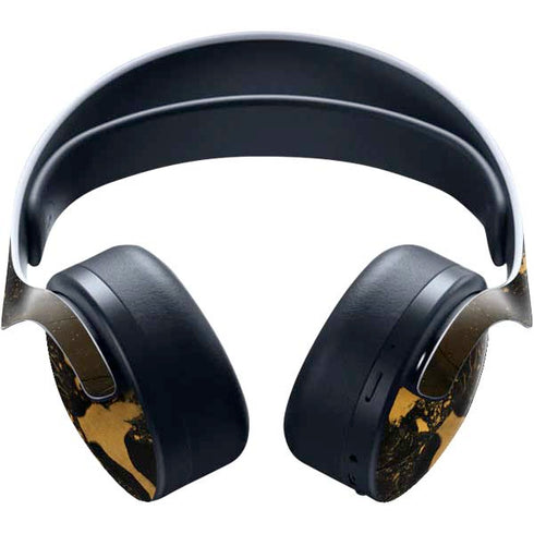 Black and Gold Scattered Marble PULSE 3D Wireless Headset for PS5 Skin