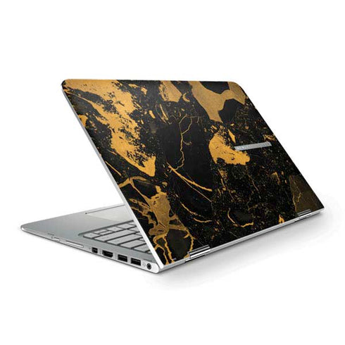 Black and Gold Scattered Marble HP Spectre Skin