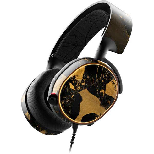 Black and Gold Scattered Marble SteelSeries Arctis 5 Skin