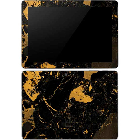 Black and Gold Scattered Marble Surface Go Skin