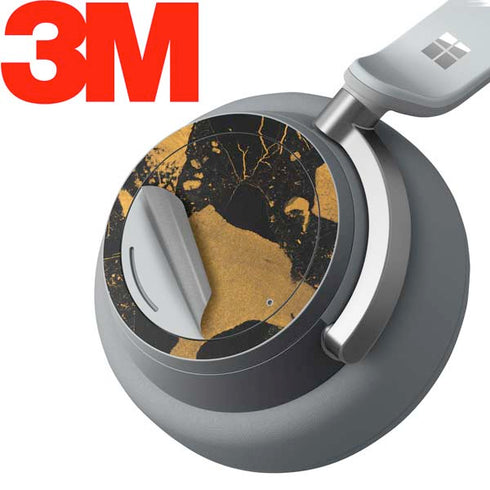 Black and Gold Scattered Marble Surface Headphones Skin