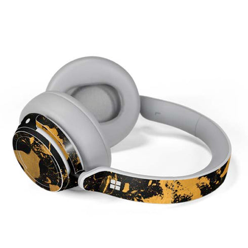 Black and Gold Scattered Marble Surface Headphones Skin