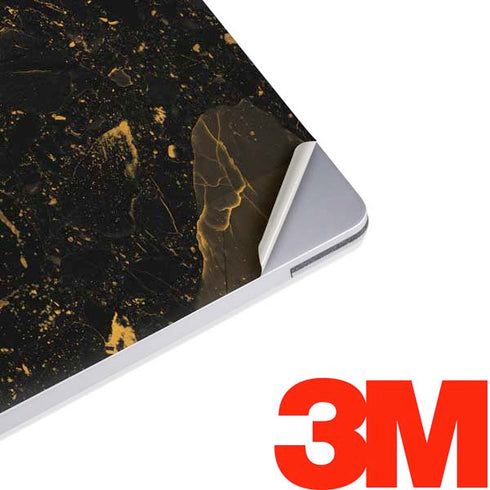 Black and Gold Scattered Marble Surface Laptop 2 Skin