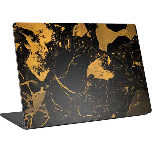Black and Gold Scattered Marble Surface Laptop 4 15in Skin