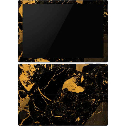 Black and Gold Scattered Marble Surface Pro 6 Skin
