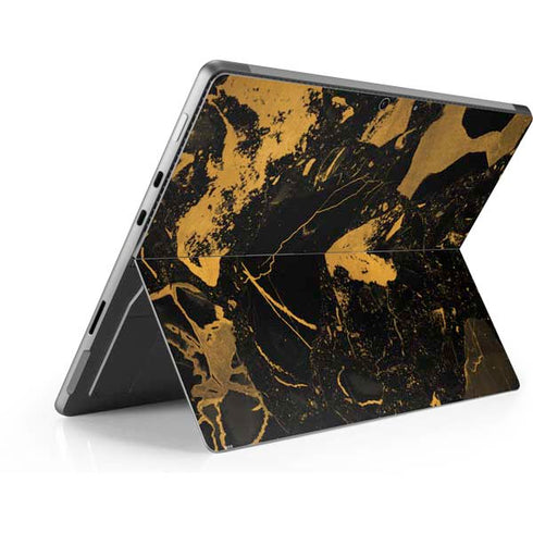 Black and Gold Scattered Marble Surface Pro 8 Skin