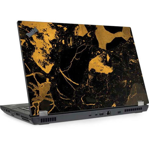 Black and Gold Scattered Marble Lenovo ThinkPad Skin