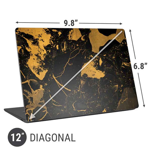 Black and Gold Scattered Marble Universal Laptop 12in (9.8 x 6.8in) Skin