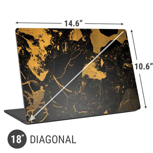 Black and Gold Scattered Marble Universal Laptop 18in (14.6 x 10.6in) Skin