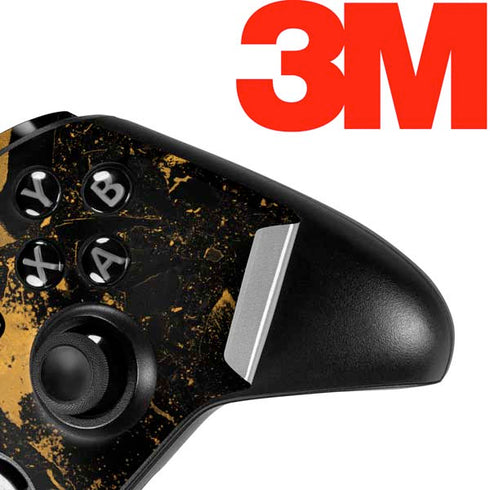 Black and Gold Scattered Marble Xbox One Elite Controller Skin