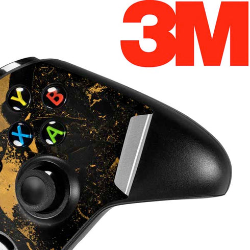 Black and Gold Scattered Marble Xbox One S All-Digital Edition Bundle Skin