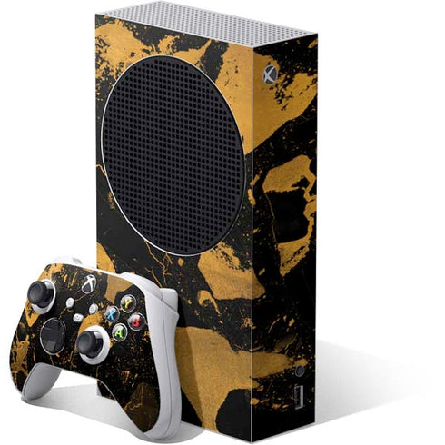 Black and Gold Scattered Marble Xbox Series S Bundle Skin
