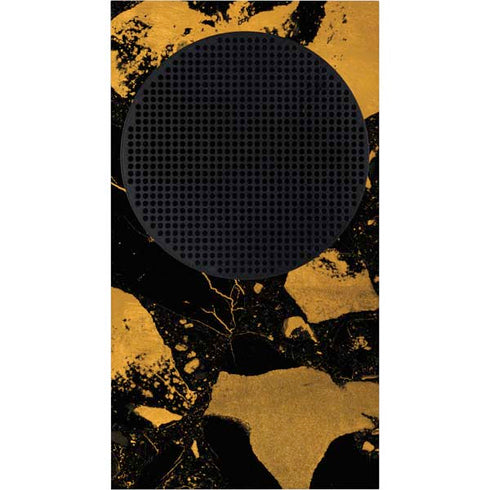 Black and Gold Scattered Marble Xbox Series S Skins