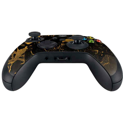 Black and Gold Scattered Marble Xbox Series X Controller Skin