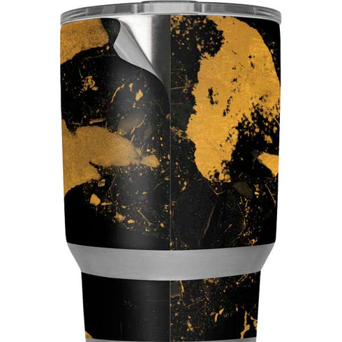 Black and Gold Scattered Marble Yeti 20oz Tumbler Skin