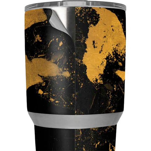 Black and Gold Scattered Marble Yeti 30oz Rambler Tumbler Skin