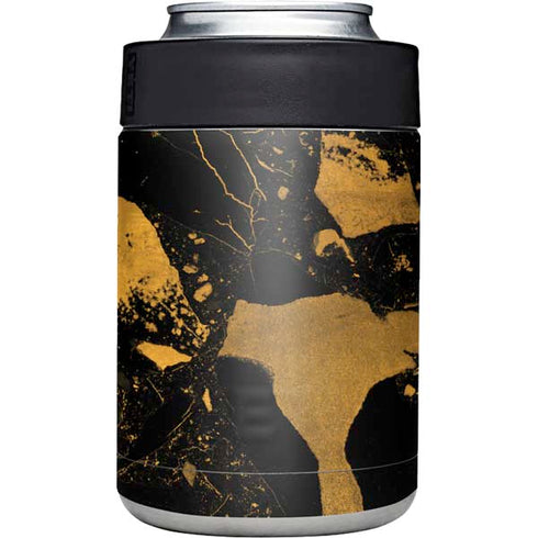 Black and Gold Scattered Marble Yeti Colster Can Insulator Skin