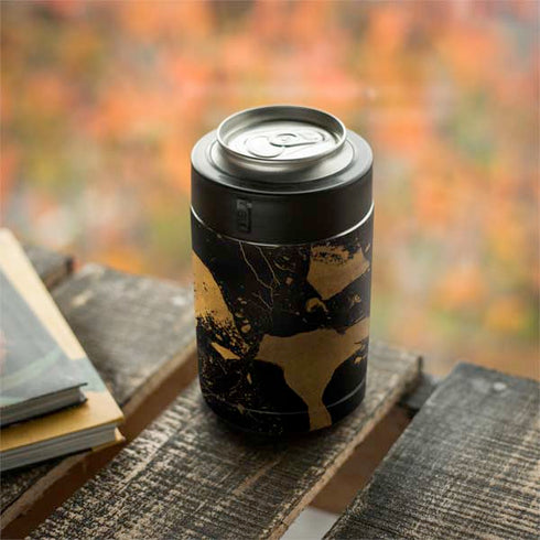 Black and Gold Scattered Marble Yeti Colster Can Insulator Skin