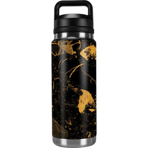 Black and Gold Scattered Marble YETI Rambler 26oz Bottle Skin
