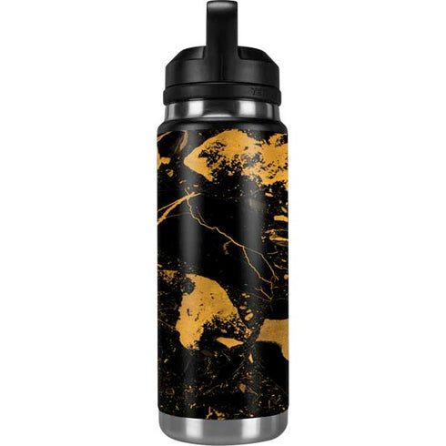 Black and Gold Scattered Marble YETI Rambler 26oz Bottle Skin
