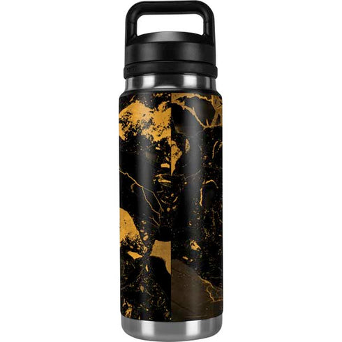 Black and Gold Scattered Marble YETI Rambler 26oz Bottle Skin