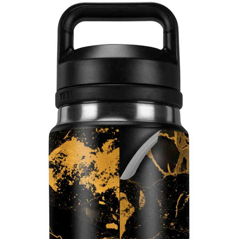 Black and Gold Scattered Marble YETI Rambler 26oz Bottle Skin