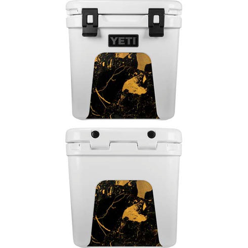Black and Gold Scattered Marble YETI Roadie 24 Hard Cooler Skin